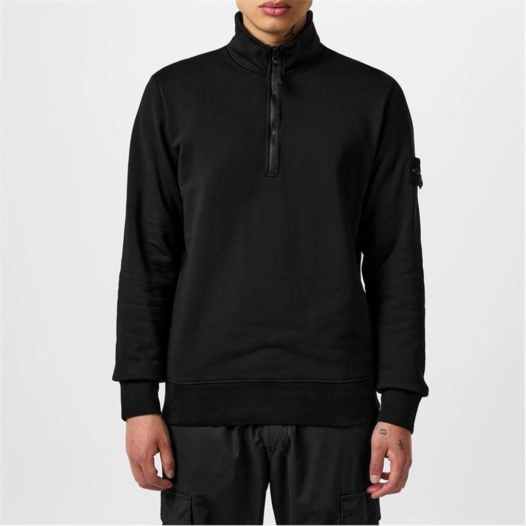 Stone Island Lightweight Fleece quarter Zip - Black